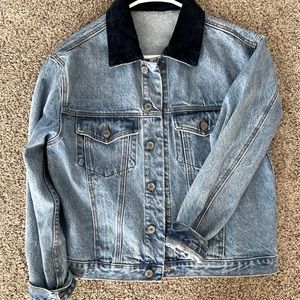 Denim Jacket with Corduroy Collar